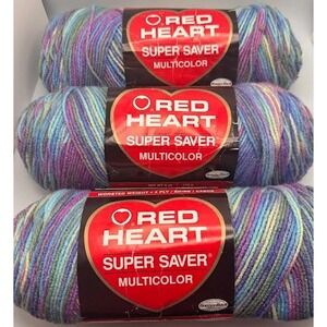 Red Heart Super Saver Yarn Monet E300 Yarn Color 0310 Dye Lot 1340~New